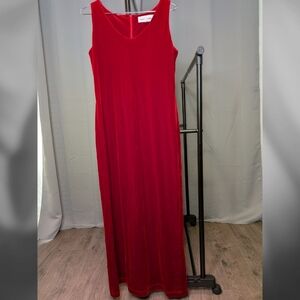 Vintage Red Velvet Maxi Dress